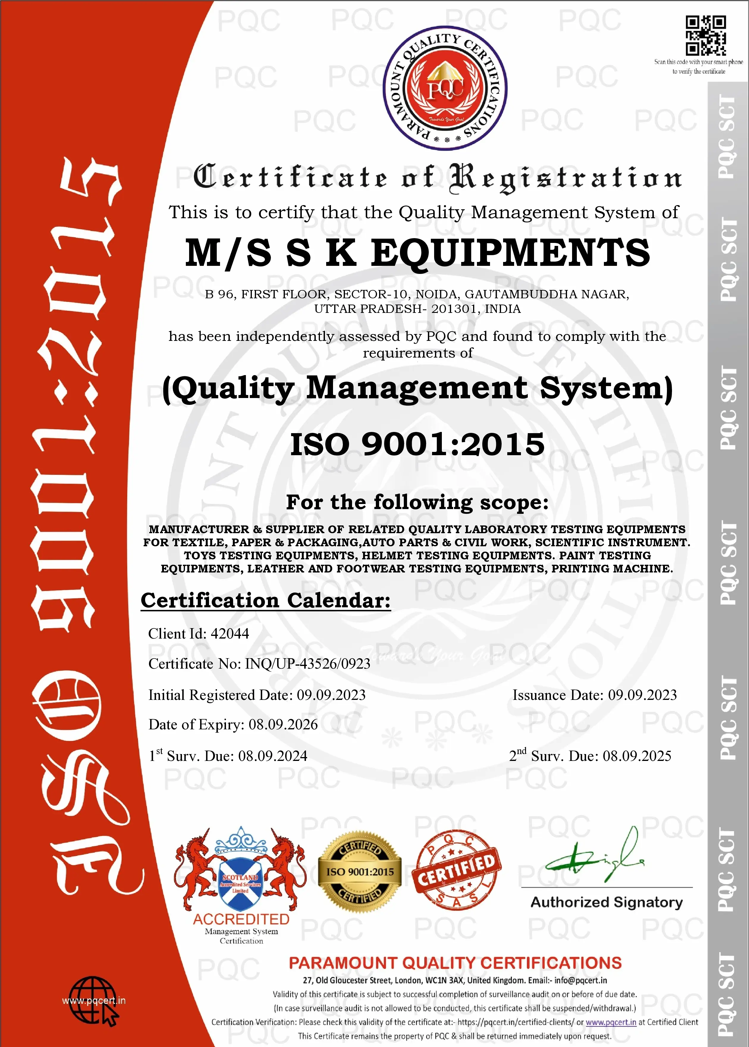 ISO 9001 Certificate